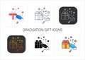 Graduation gift icons set Royalty Free Stock Photo