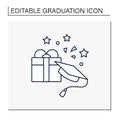 Graduation gift line icon