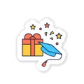 Graduation gift sticker icon