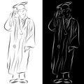 Graduation Gown Line Drawing