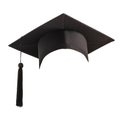 Graduation hat, Academic cap or Mortarboard in black isolated on white background with clipping path for educational hat design Royalty Free Stock Photo