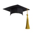 Graduation hat, Academic cap or Mortarboard in black isolated on white background with clipping path for educational hat design Royalty Free Stock Photo