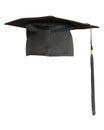 Graduation hat, Academic cap or Mortarboard in black isolated on white background with clipping path for educational hat design Royalty Free Stock Photo