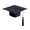 Graduation hat, Academic cap or Mortarboard in black isolated on white background clipping path for educational hat design Royalty Free Stock Photo