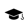 Graduation Hat Cap Flat Icon for Apps and Websites,