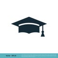 Graduation Hat / Cap Icon Vector Logo Template Illustration Design. Vector EPS 10 Royalty Free Stock Photo