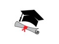 Graduation hat, diploma icon design illustration isolated on white background Royalty Free Stock Photo