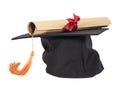 Graduation Hat and Diploma Royalty Free Stock Photo