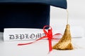 Graduation hat and Diploma Royalty Free Stock Photo