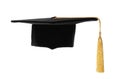 Graduation hat with gold tassel Royalty Free Stock Photo