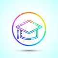 Graduation hat icon design, academic cap icon for apps and websites. Low poly style Royalty Free Stock Photo