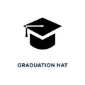 graduation hat icon. diploma cap concept symbol design, vector i