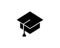 Graduation hat icon. Education symbol. Square academic cap. Vector on isolated white background. EPS 10 Royalty Free Stock Photo