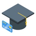 Graduation hat icon isometric vector. Ceremony study cap Royalty Free Stock Photo