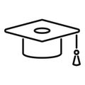 Graduation hat icon outline vector. Student life