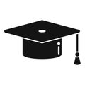 Graduation hat icon simple vector. Student life