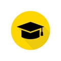 Graduation hat Icon Vector, Academic, Education symbol Royalty Free Stock Photo