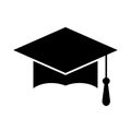 Graduation hat icon on white background, Vector illustration. Education, university and ceremony concept. Royalty Free Stock Photo