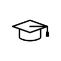 Graduation hat Line Icon Vector, Academic, Education symbol