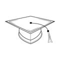 Graduation hat. Linear icon. Graduate college, high school or university cap.