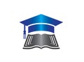 Graduation Hat on papers book for logo design illustration