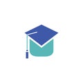 Graduation hat vector icon design template Royalty Free Stock Photo