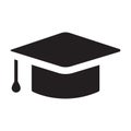 Graduation hat vector icon isolated on white background Royalty Free Stock Photo