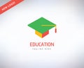 Graduation Hat vector logo icon. Education