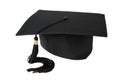 Graduation hat on white background