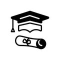 Black solid icon for Graduation, education and learning