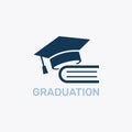 Graduation icon logo vector design Royalty Free Stock Photo