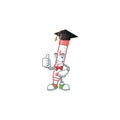 Graduation icon red white board marker with mascot