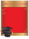 Graduation invitation card with mortars Royalty Free Stock Photo