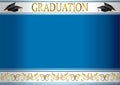 Graduation invitation card with mortars