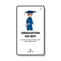 graduation kid boy vector Royalty Free Stock Photo