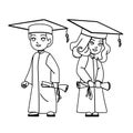 graduation kid vector Royalty Free Stock Photo