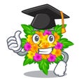 Graduation lantana flowers stick on cartoon stem