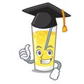 Graduation lemonade character cartoon style Royalty Free Stock Photo