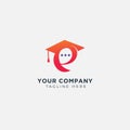 Graduation letter E Logo Template Design Elements