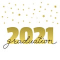 Graduation lettering. Modern calligraphy. Template for graduation design, party, high school or college graduate