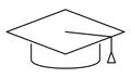 Graduation line hat icon
