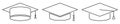 Graduation line hat icons
