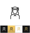 Graduation line vector icon