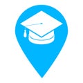Graduation location map pin pointer icon. Element of map point for mobile concept and web apps. Icon for website design and app de Royalty Free Stock Photo