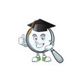 Graduation magnifying glass isolated on white background Royalty Free Stock Photo