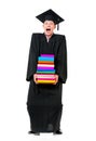 Graduation man holding books Royalty Free Stock Photo