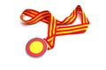 Graduation medal on white background