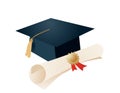 Graduation Mortar Board and diploma