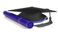 Graduation Mortar Board and Scroll Holder Royalty Free Stock Photo