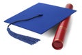 Graduation Mortar Board with Scroll Holder Royalty Free Stock Photo